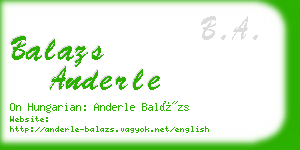 balazs anderle business card